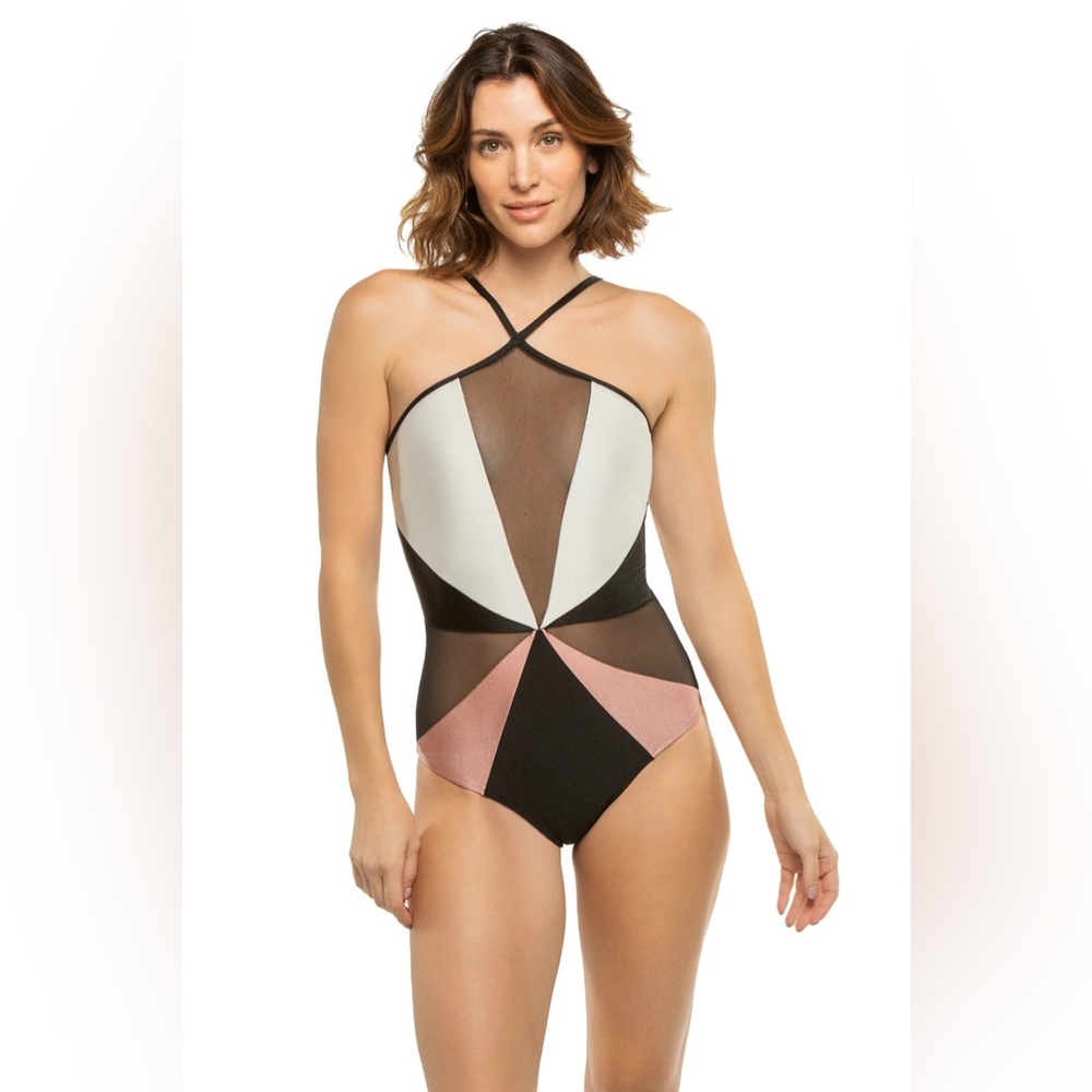 PatBO Color Block Mesh One Piece